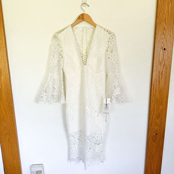 Bardot Women's Indra Ivory Crochet Lace Midi Dress - Picture 2 of 13